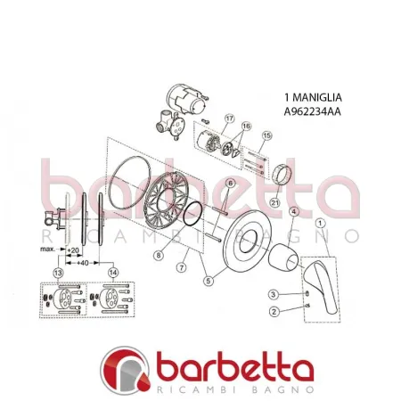 MANIGLIA CERA + IDEAL STANDARD A962234AA