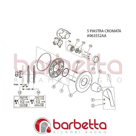 PIASTRA CROMATA CERA + IDEAL STANDARD A963552AA