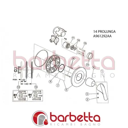PROLUNGA 40 MM A3502 CERA + IDEAL STANDARD A961292AA