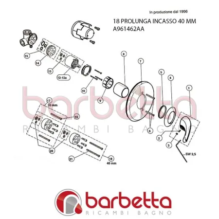 PROLUNGA INCASSO 40 MM CERAFORM IDEAL STANDARD A961462AA