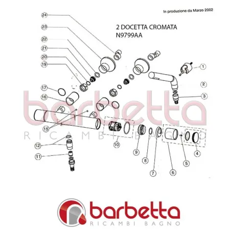 DOCCETTA CROMATA ALFIERE IDEAL STANDARD N9799AA
