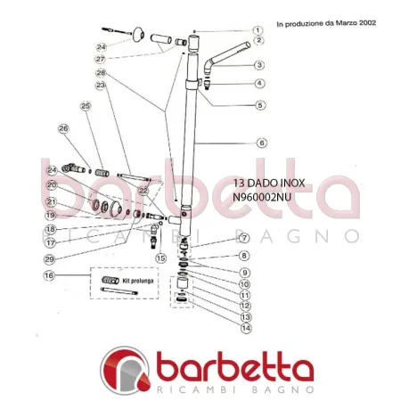 DADO INOX M5 AUTOBLOCCANTE ALFIERE IDEAL STANDARD N960002NU