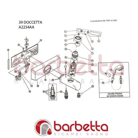 DOCCETTA A 3 FUNZIONI CLASS IDEAL STANDARD A2234AA