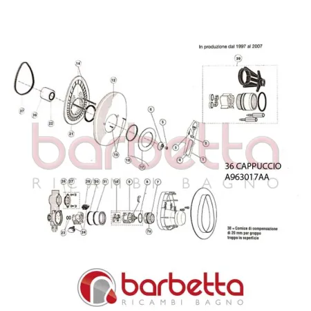 CAPPUCCIO DI COPERTURA COMPLETA CROMATO CLASS IDEAL STANDARD A963017AA
