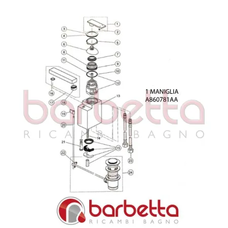 MANIGLIA CUBIC IDEAL STANDARD A860781AA