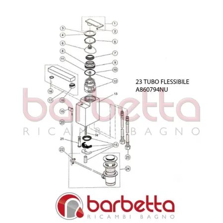 TUBO FLESSIBILE M10X1 CUBIC IDEAL STANDARD A860794NU