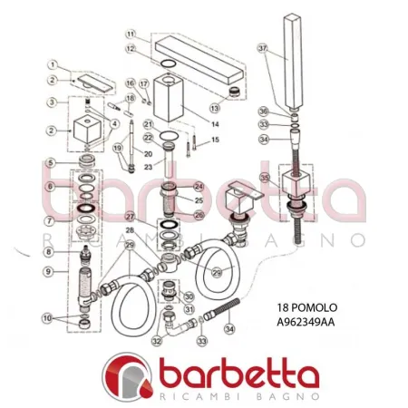 POMOLO COMPLETO CUBIC IDEAL STANDARD A962349AA