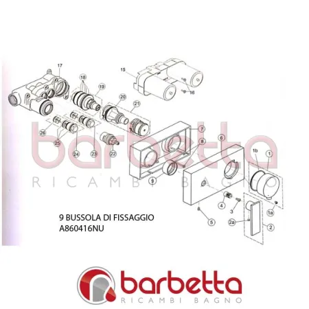 BUSSOLA DI FISSAGGIO CUBIC IDEAL STANDARD A860416NU