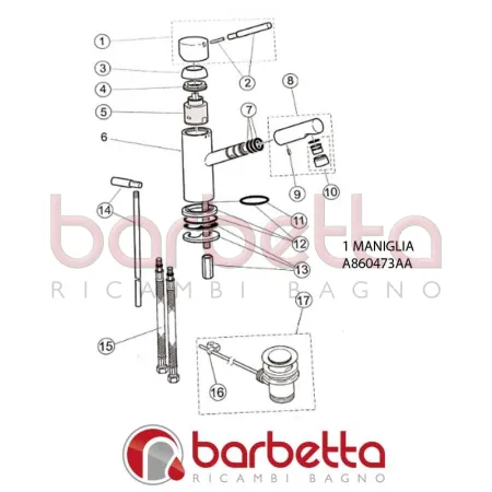 MANIGLIA GEOMETRY IDEAL STANDARD A860473AA