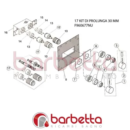 KIT DI PROLUNGA 30 MM GEOMETRY IDEAL STANDARD F960677NU