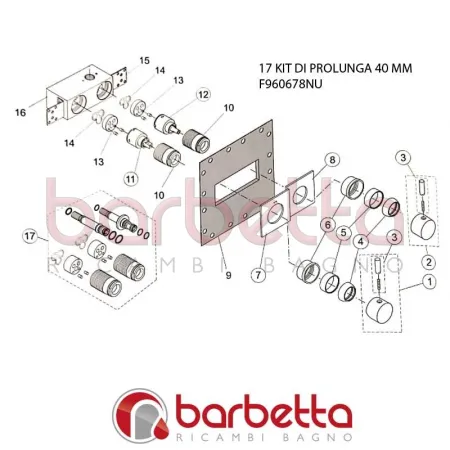 KIT DI PROLUNGA 40 MM GEOMETRY IDEAL STANDARD F960678NU