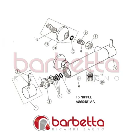 NIPPLE COMPLETO GEOMETRY IDEAL STANDARD A860481AA