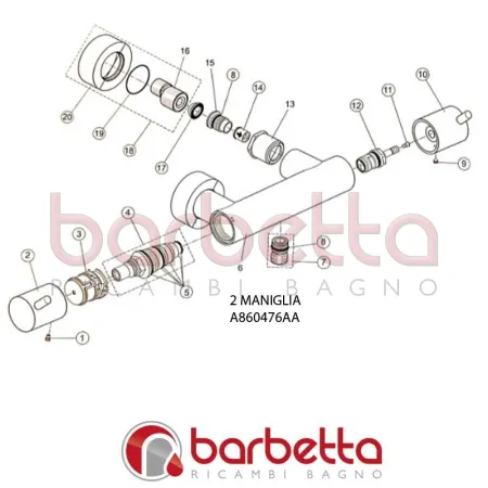 MANIGLIA GEOMETRY IDEAL STANDARD A860476AA