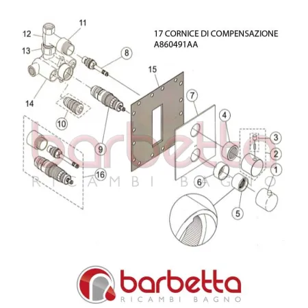 CORNICE DI COMPENSAZIONE GEOMETRY IDEAL STANDARD A860491AA