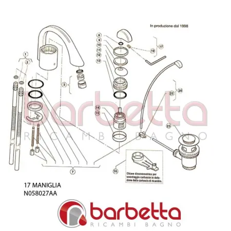 MANIGLIA IPERBOLE IDEAL STANDARD N058027AA