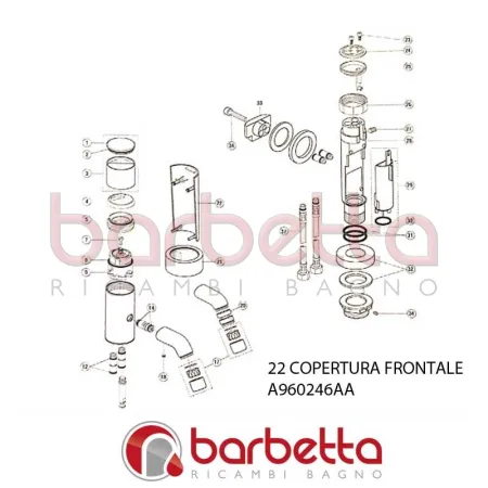 COPERTURA FRONTALE SADLER IDEAL STANDARD A960246AA