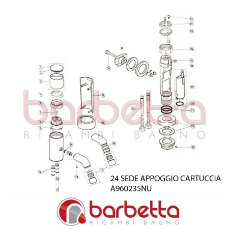 SEDE APPOGGIO CARTUCCIA SADLER IDEAL STANDARD A960235NU