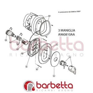 MANIGLIA TENDENCE KIT 2 IDEAL STANDARD A960810AA