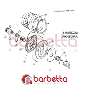 MANIGLIA TENDENCE KIT 2 IDEAL STANDARD A960809AA