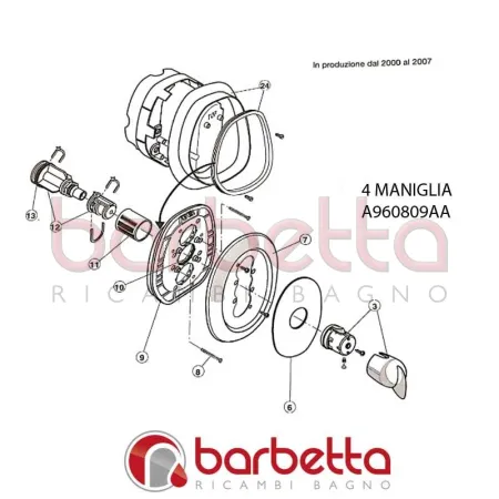 MANIGLIA TENDENCE KIT 2 IDEAL STANDARD A960809AA