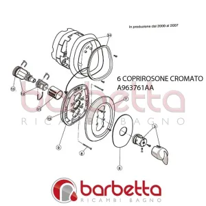 COPRIROSONE CROMATO TENDENCE KIT 2 IDEAL STANDARD A963761AA