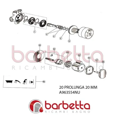 PROLUNGA 20 MM NEUTRO VARIE IDEAL STANDARD A963554NU