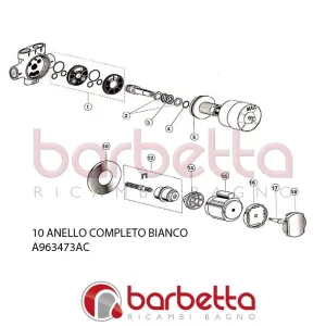 ANELLO COMPLETO BIANCO VARIE IDEAL STANDARD A963473AC