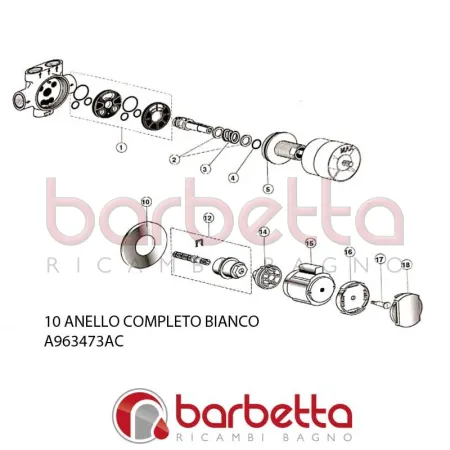 ANELLO COMPLETO BIANCO VARIE IDEAL STANDARD A963473AC