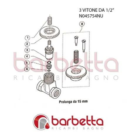VITONE DA 1/2" NEUTRO VARIE IDEAL STANDARD N045754NU