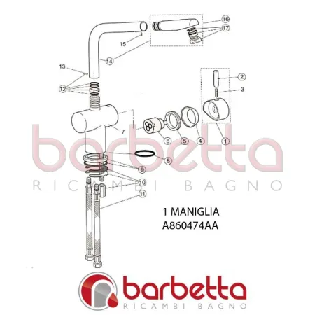 MANIGLIA GEOMETRY IDEAL STANDARD A860474AA