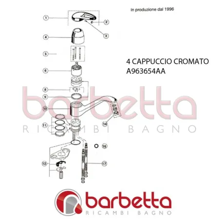 CAPPUCCIO CROMATO IDYLL IDEAL STANDARD A963654AA