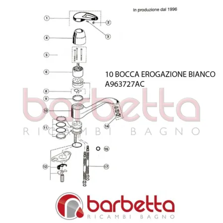 BOCCA EROGAZIONE BIANCO IDYLL IDEAL STANDARD A963727AC