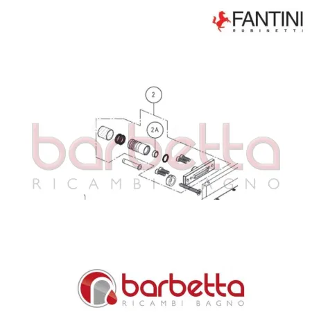 PERNO CON O'RING PER SOFFIONE MILANO STAINLESS STEEL FANTINI 90009816