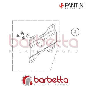 PIASTRA DI FISSAGGIO NEL MURO MILANO STAINLESS STEEL FANTINI 90009423