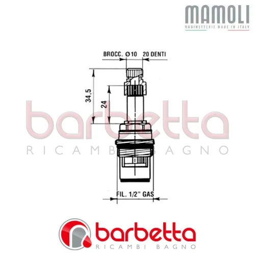 COPPIA VITONI CERAMICI RICAMBIO MAMOLI 25V