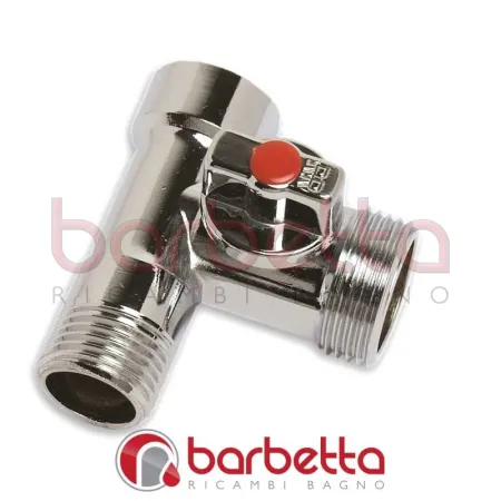 VALVOLE "T" OTTONE CROMATO MF 1/2"-PRESA LATERALE M 3/4" 647000OC1/2