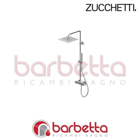 COLONNA DOCCIA DEVIATORE CORPO QUADRATO TUBO CIRCOLARE SOFFIONE QUADRATO CON TERMOSTATICO SHOWER ZUCCHETTI ZT5092