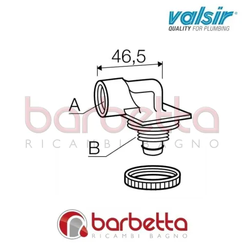 RACCORDO GOMITO FLANGIATO QUADRO F G1/2 VALSIR VS0868301