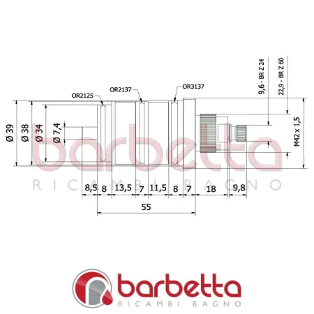 CARTUCCIA TERMOSTATICA DA 3/4 RICAMBIO THERMOMAT TCRT34FV