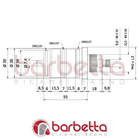 CARTUCCIA TERMOSTATICA DA 3/4 RICAMBIO THERMOMAT TCRT34FVTFL