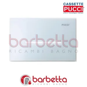 PLACCA PUCCI SFIORO PARETE VETRO BIANCO DUE PULSANTI 80140001