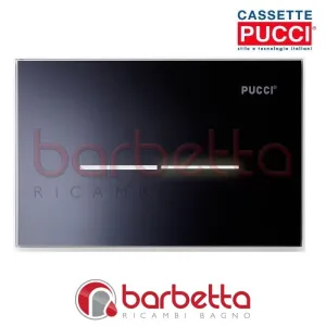 PLACCA PUCCI SFIORO PARETE VETRO NERO DUE PULSANTI 80140003