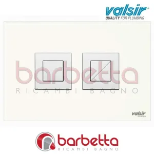 PLACCA PNEUMATICA CRYSTAL BIANCO EUROPA 215X145 CON PULSANTI QUADRATI IN FINITURA CROMO LUCIDA VALSIR VS0877335