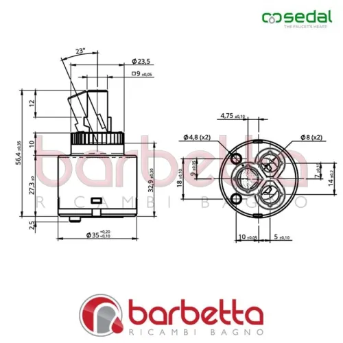 CARTUCCIA CERAMICA EN-35 S/D BG BASIC SEDAL 08EN35S