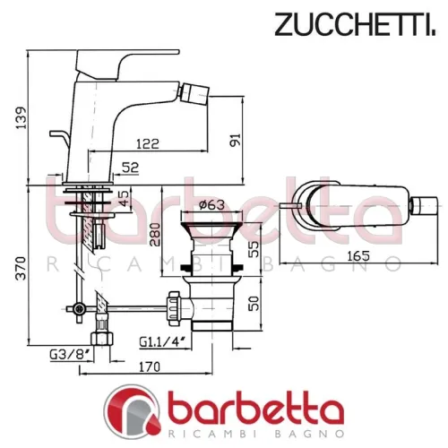 BIDET CON SCARICO WIND ZUCCHETTI ZWN347