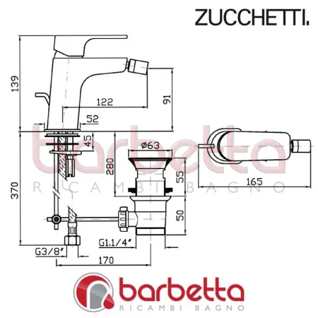 BIDET CON SCARICO WIND ZUCCHETTI ZWN347