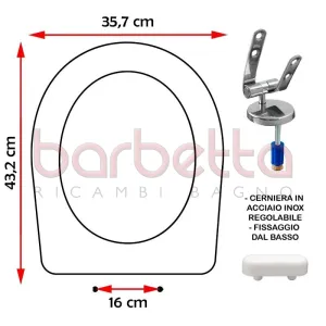 SEDILE COPRIWATER COMPATIBILE FALERII FOGLIA MONOBLOCCO BIANCO