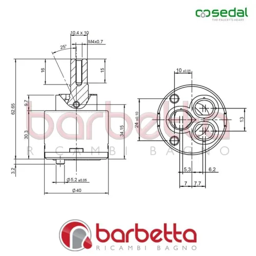 CARTUCCIA CERAMICA EN-35 S/D ENDURA COLD MIRROR SEDAL 08EN35S2002
