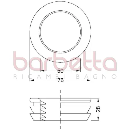 MORSETTI GUARNIZIONE BIANCA PER VASI FORO 67 MM CANOTTI 50 MM 171300GB50
