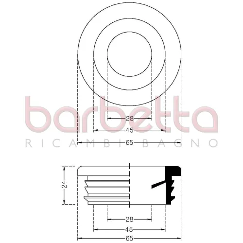 MORSETTI WC IDEAL STANDARD FORO 56 MM TUBI 30/44 MM 229600GB